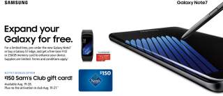 DEAL: Galaxy Note 7 Pre-Orders at Sam’s Club Also Include $150 Gift Card on Top of Freebies
