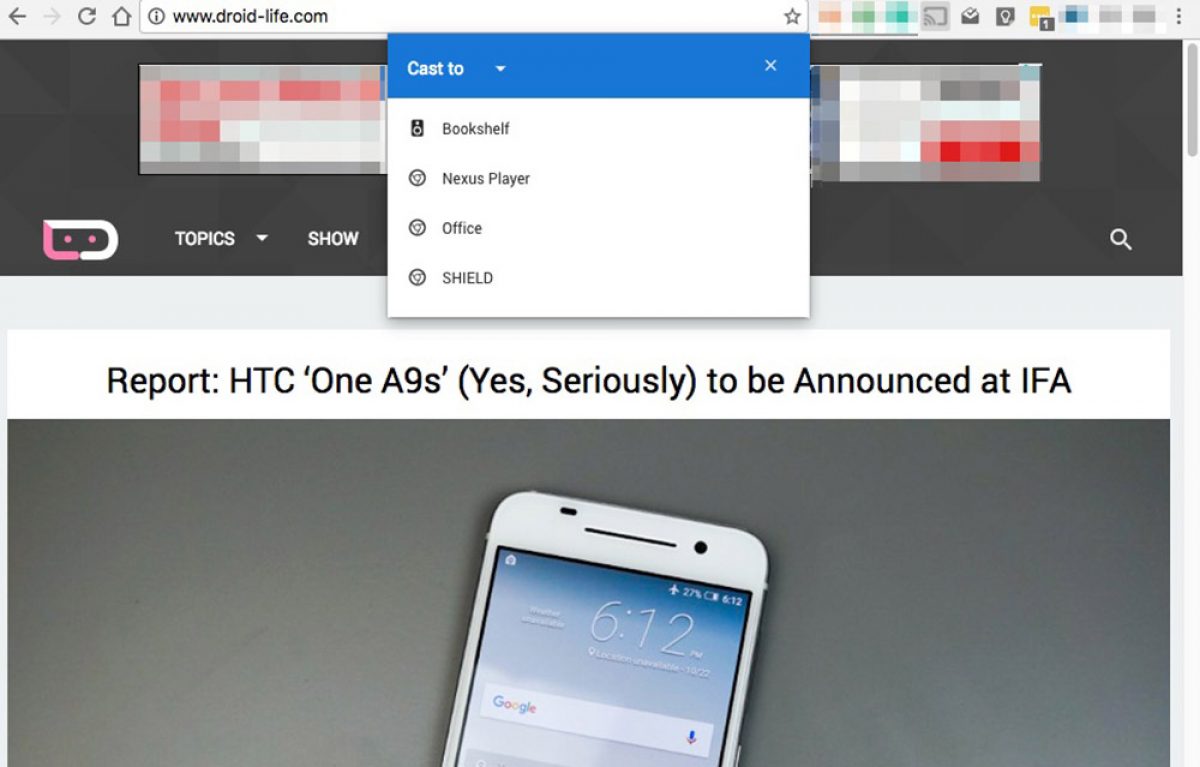 Google Cast Now Built Into Chrome on Desktop With Casting to Hangouts Too