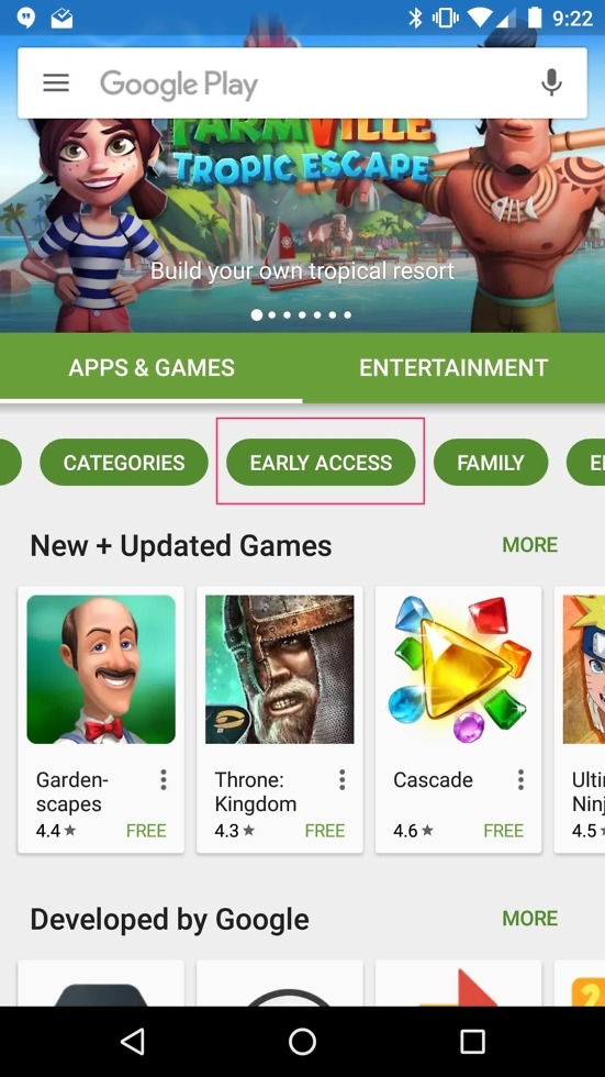 early access android