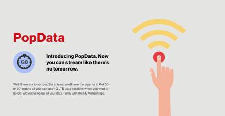 Verizon Introduces PopData, 30 and 60 Minute All-You-Can-Stream 4G LTE Sessions at $2 or $3