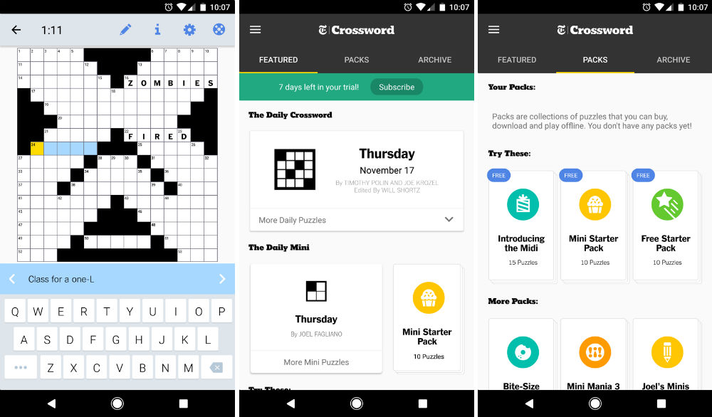 The New York Times Crossword Puzzle is Now an Android App