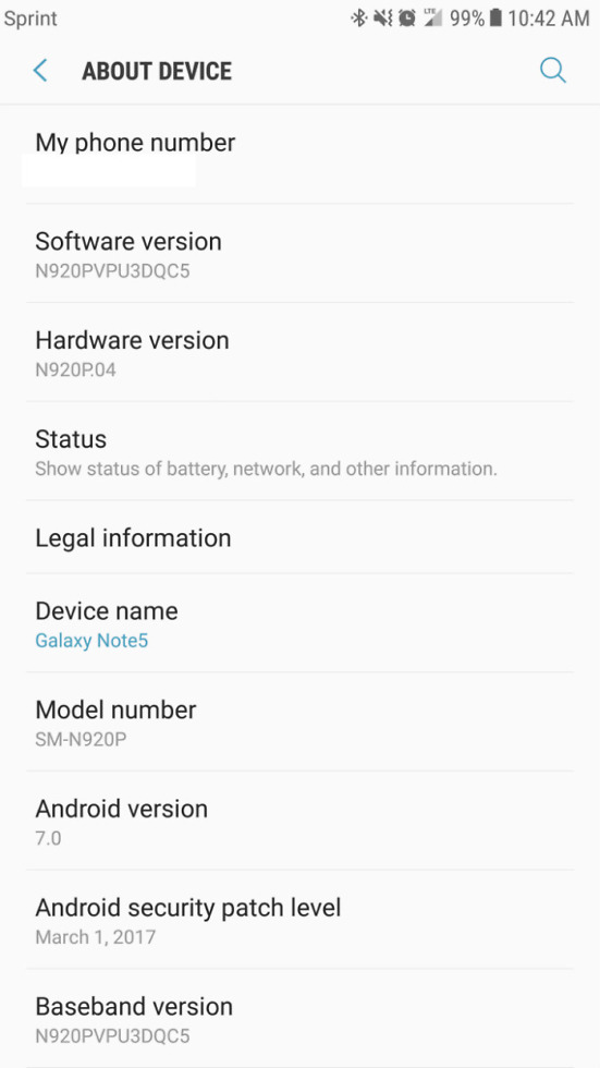 galaxy note 5 nougat update