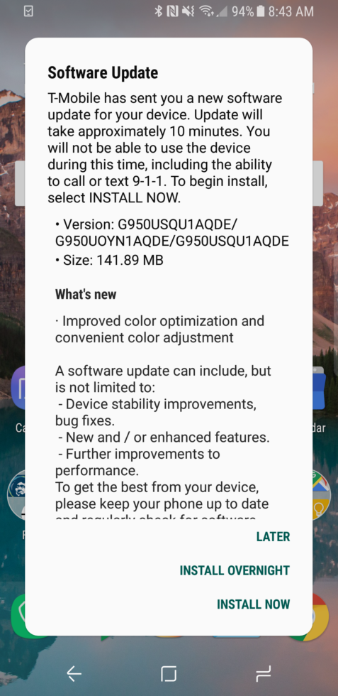 galaxy s8 red tint update