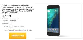 DEAL: Woot has 128GB Google Pixel (Refurbished) for Just $429.99 Today ($300+ Off)