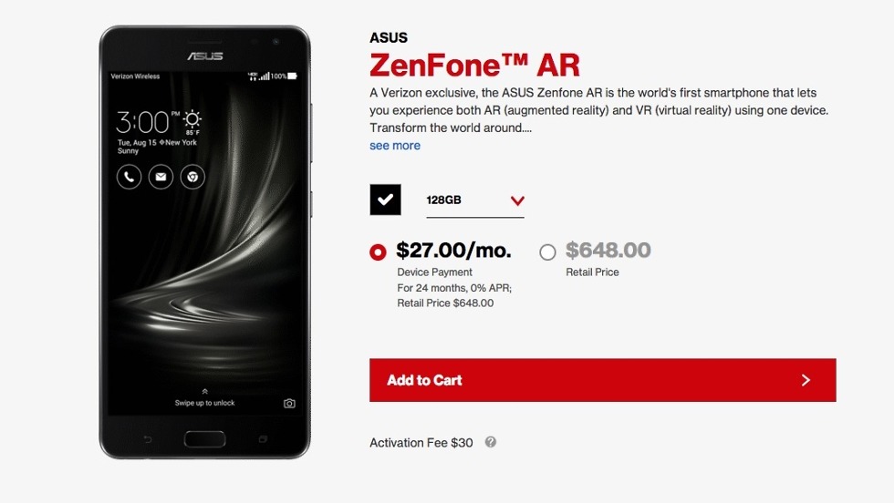 asus zenfone ar verizon