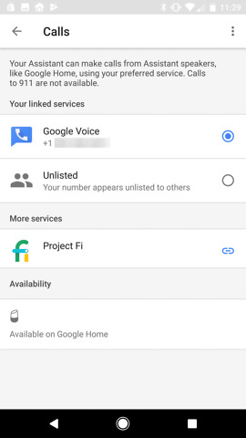 google home free calling