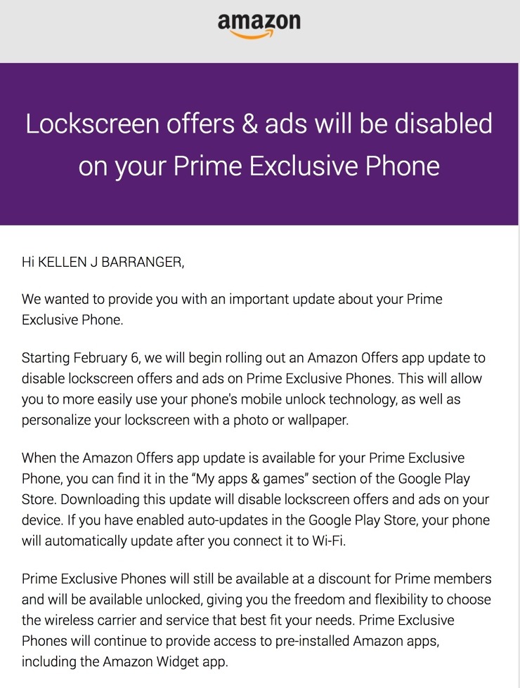 amazon prime exclusive phone ads