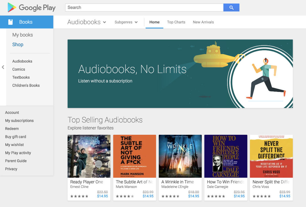 Google Play Audiobooks