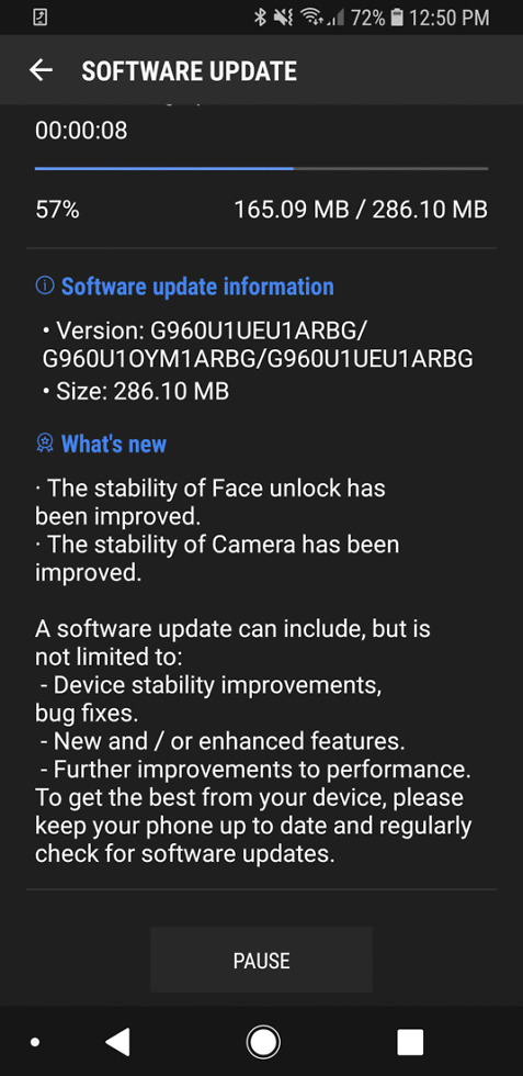 galaxy s9 update