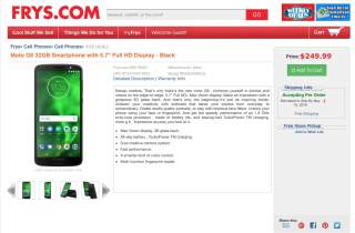 Moto G6 Shows Up at Fry’s With $250 Price, May Launch