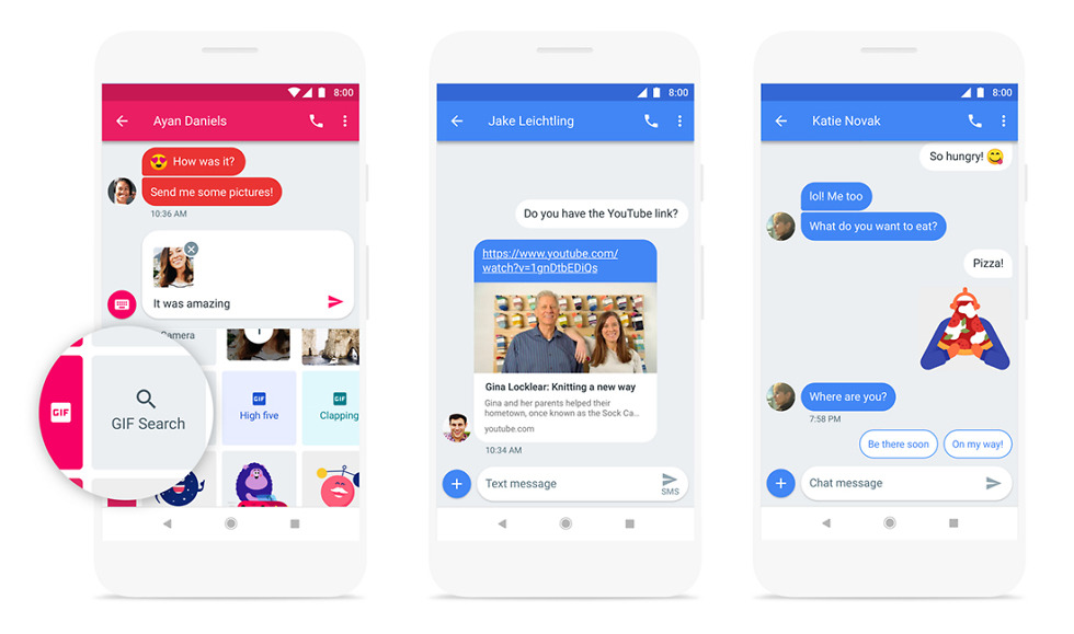 android messages new features