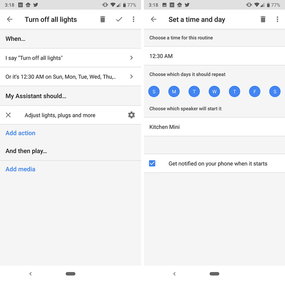 Google Home Routine Scheduling