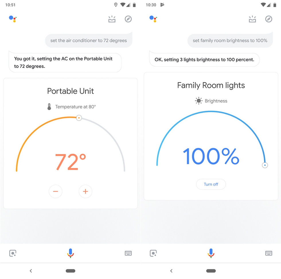 Google Assistant Visual Controls