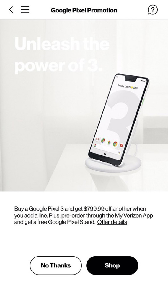 Pixel 3 Free Pixel Stand Promo