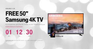 Buy a Samsung Galaxy on T-Mobile, Get Free 50″ 4K Smart TV