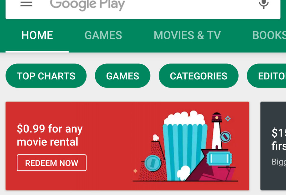 Movie Rental deal Google Play