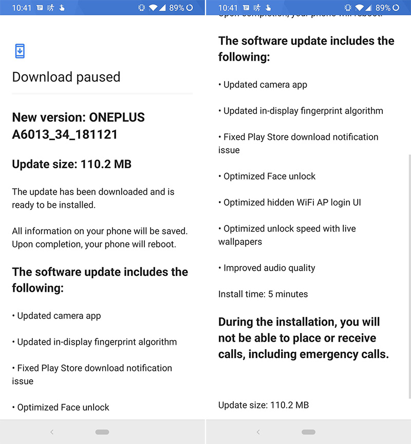 T-Mobile OnePlus 6T Update