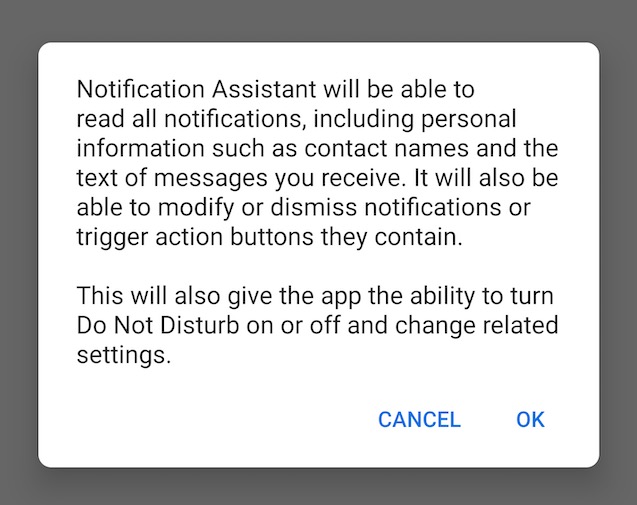 Android notification wizard Q