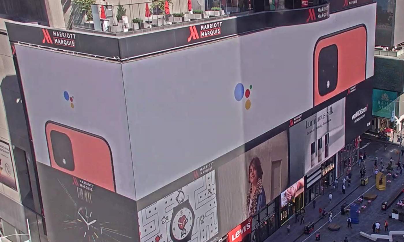 Google Confirms Pixel 4 in Coral Color in Time Square Ad