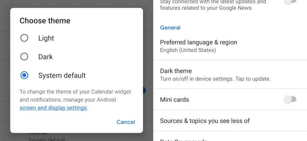 Dark Theme Google Apps