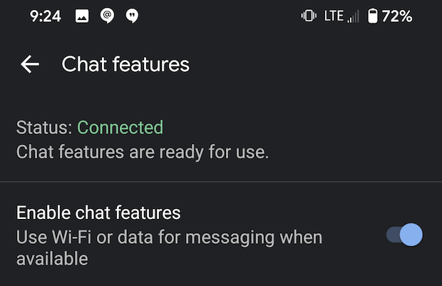 RCS Chat Connected