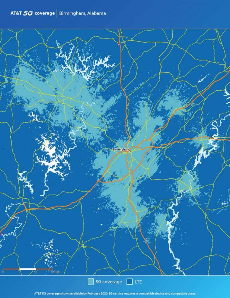 ATT Birmingham 5G Map