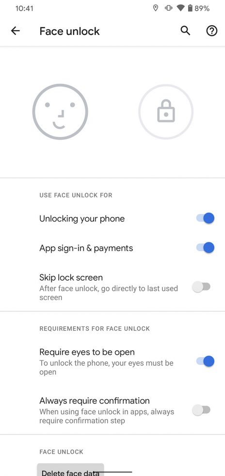 Pixel 4 Face Unlock Eyes