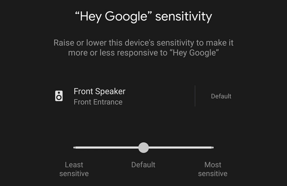 Hey Google Sensitivity