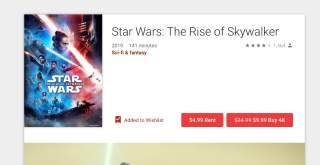 Star Wars: The Rise of Skywalker in 4K is $10 on Google Play