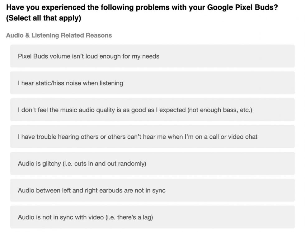 Pixel Buds Bug List