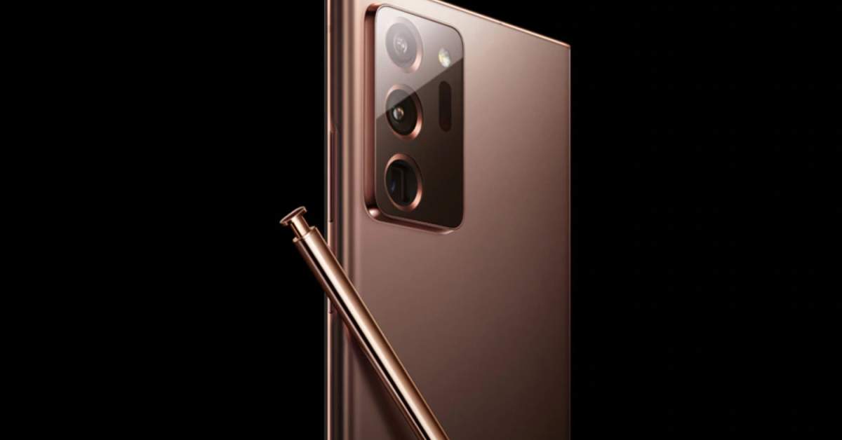 This is the Galaxy Note 20 Ultra in Mystic Bronze