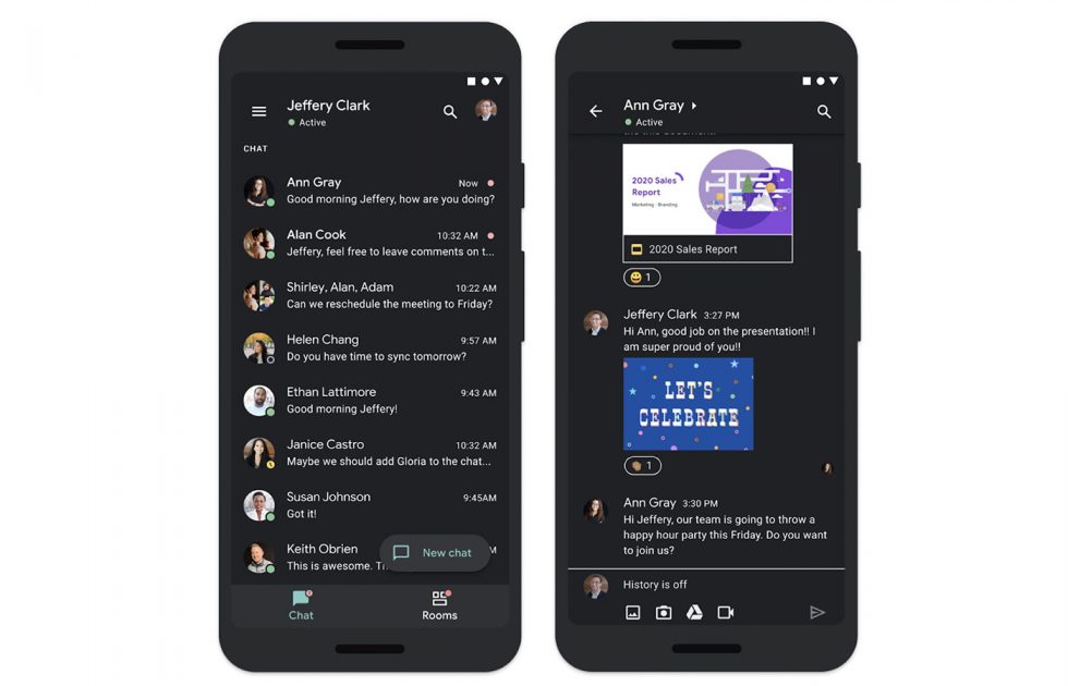 Google Chat Dark Theme