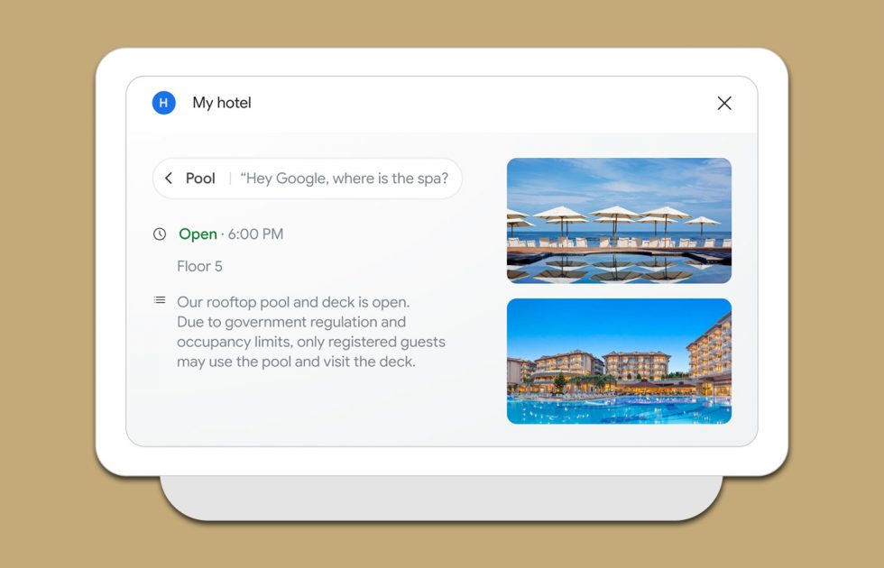 Google Nest Hub Hotel