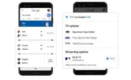 Google Search Will Tell You Where to Find That Sports Ball Game