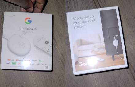 Chromecast With Google TV and Nest Audio Packaging Arrives