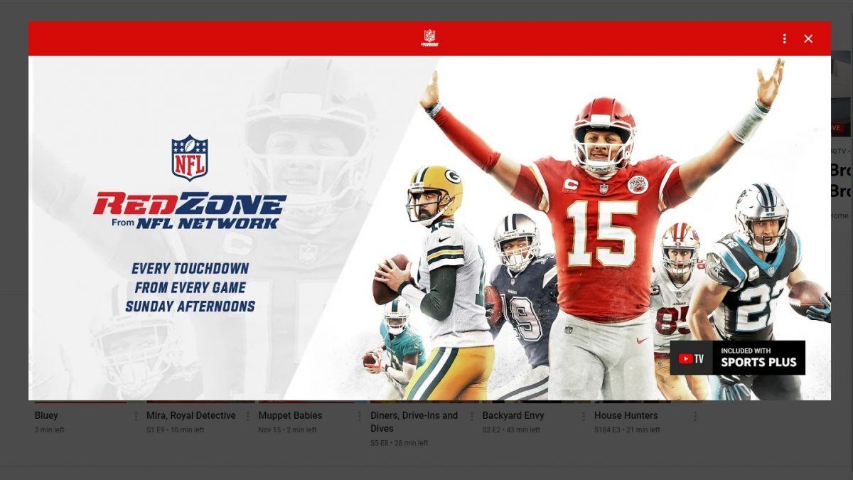 nfl redzone for youtube tv