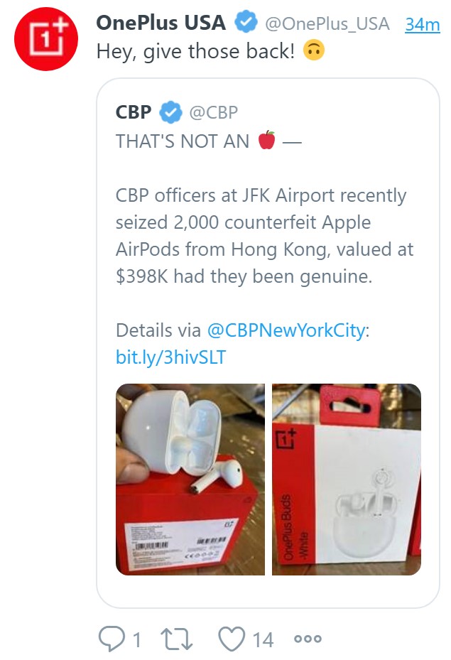 Confiscan 2.000 auriculares de OnePlus en la aduana pensando que eran AirPods  falsos