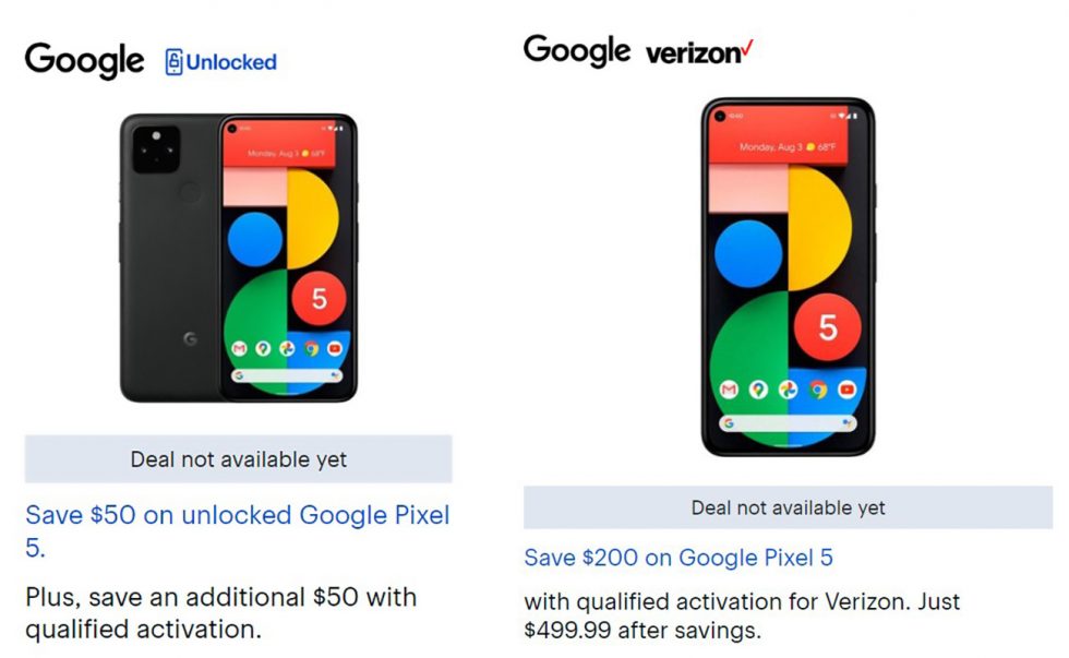 Google Pixel 5 Black Friday Deal