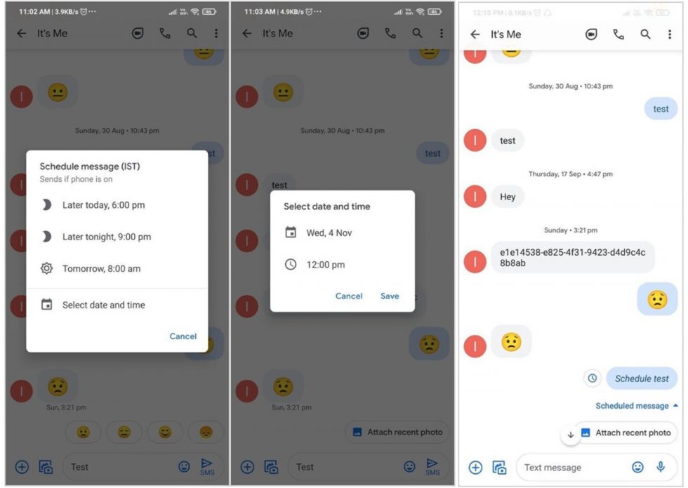 Google Messages Scheduling