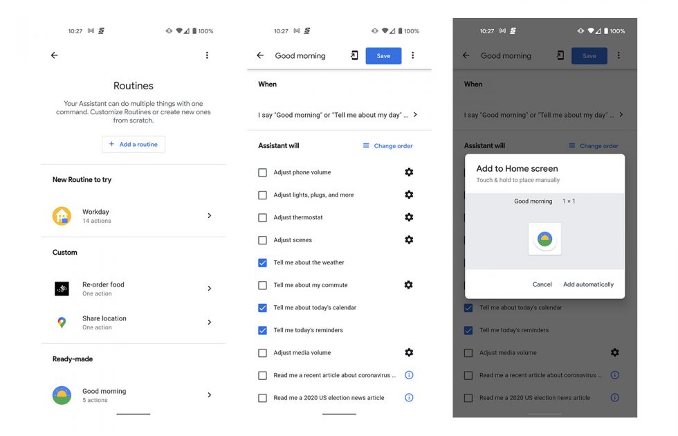 Google Assistant Routines