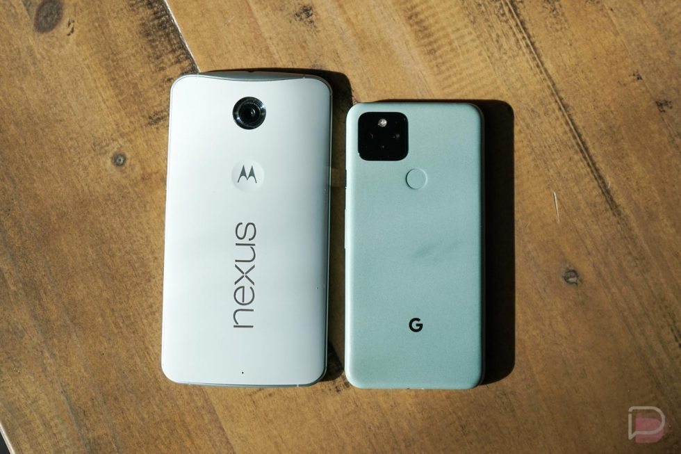 Nexus 6 vs. Pixel 5