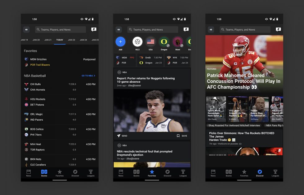 theScore Android Update