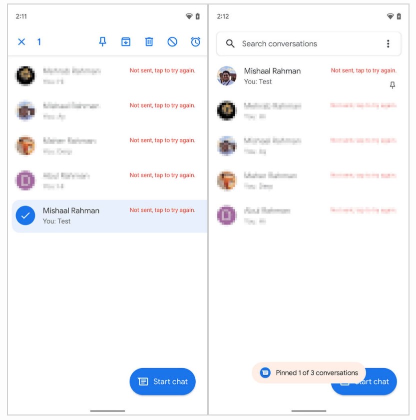 Google Messages Pinned