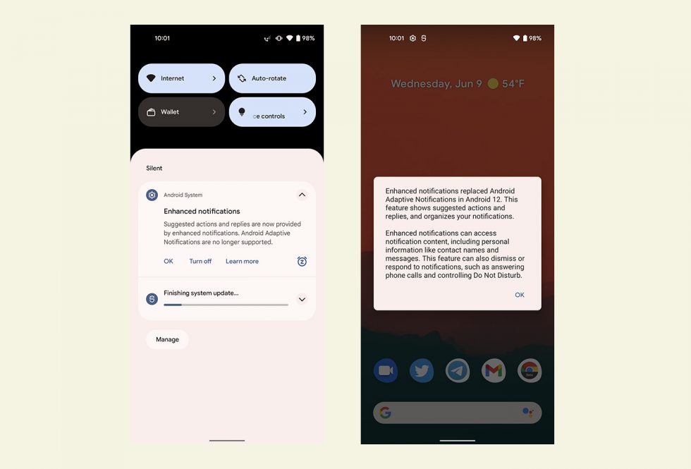 Android 12 Enhanced Notifications