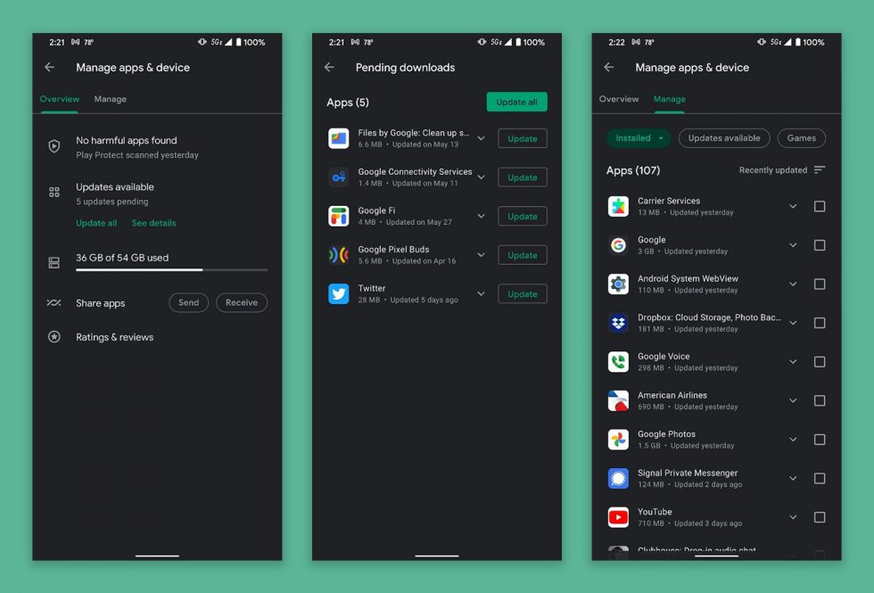 Extraño google play