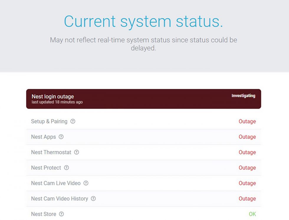 Nest Outage