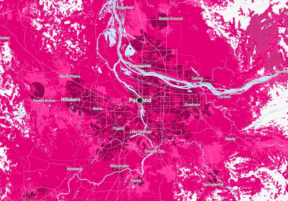 Portland T-Mobile 5G Map