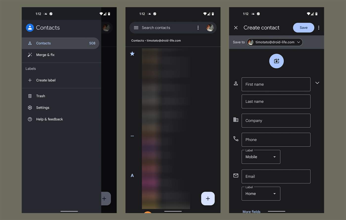 Google Contacts App Gets the Material You Treatment