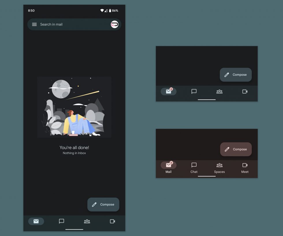 Barre Gmail Android 12