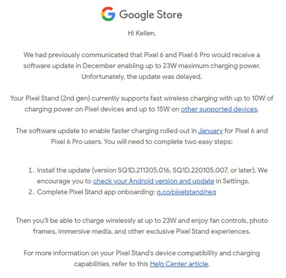 Pixel Stand Charging Speeds